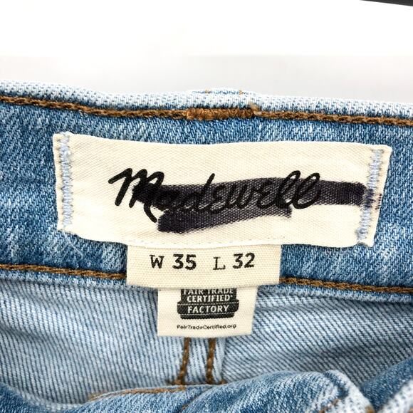 MADEWELL Men's Straight Slim Jeans 35x32 Blue Hodgson Wash Denim ND475 NWT - Picture 12 of 16